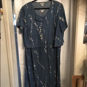 Blue denim dress and jacket